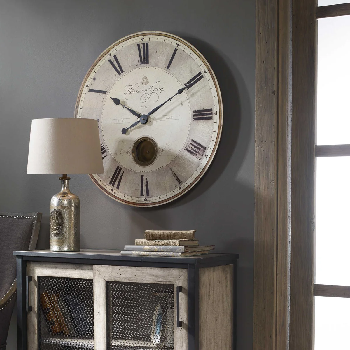 Uttermost Harrison Gray 30” Wall Clock - Image 2