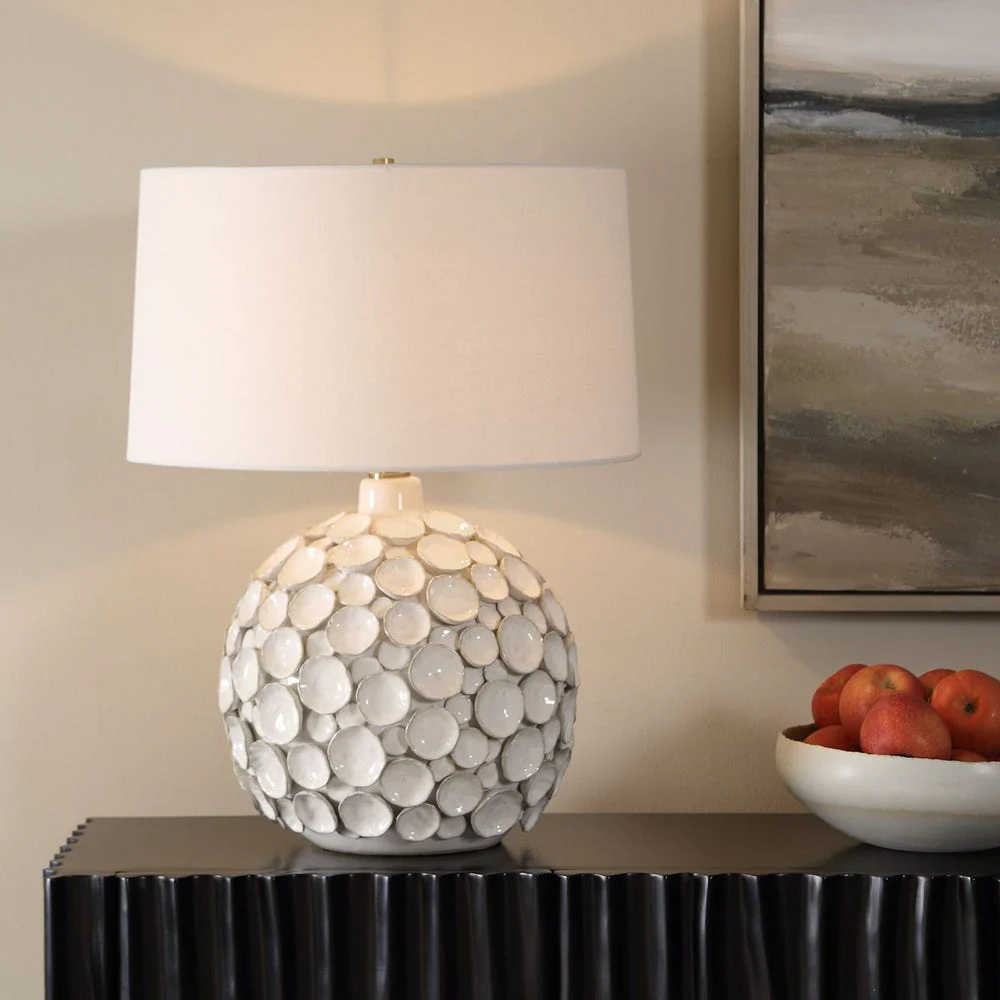 Uttermost Hartley Warm White Glazed Table Lamp