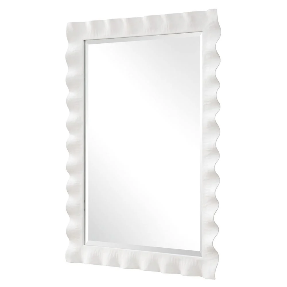 Uttermost Haya Semi-White Glossed Scalloped Mirror - Image 3