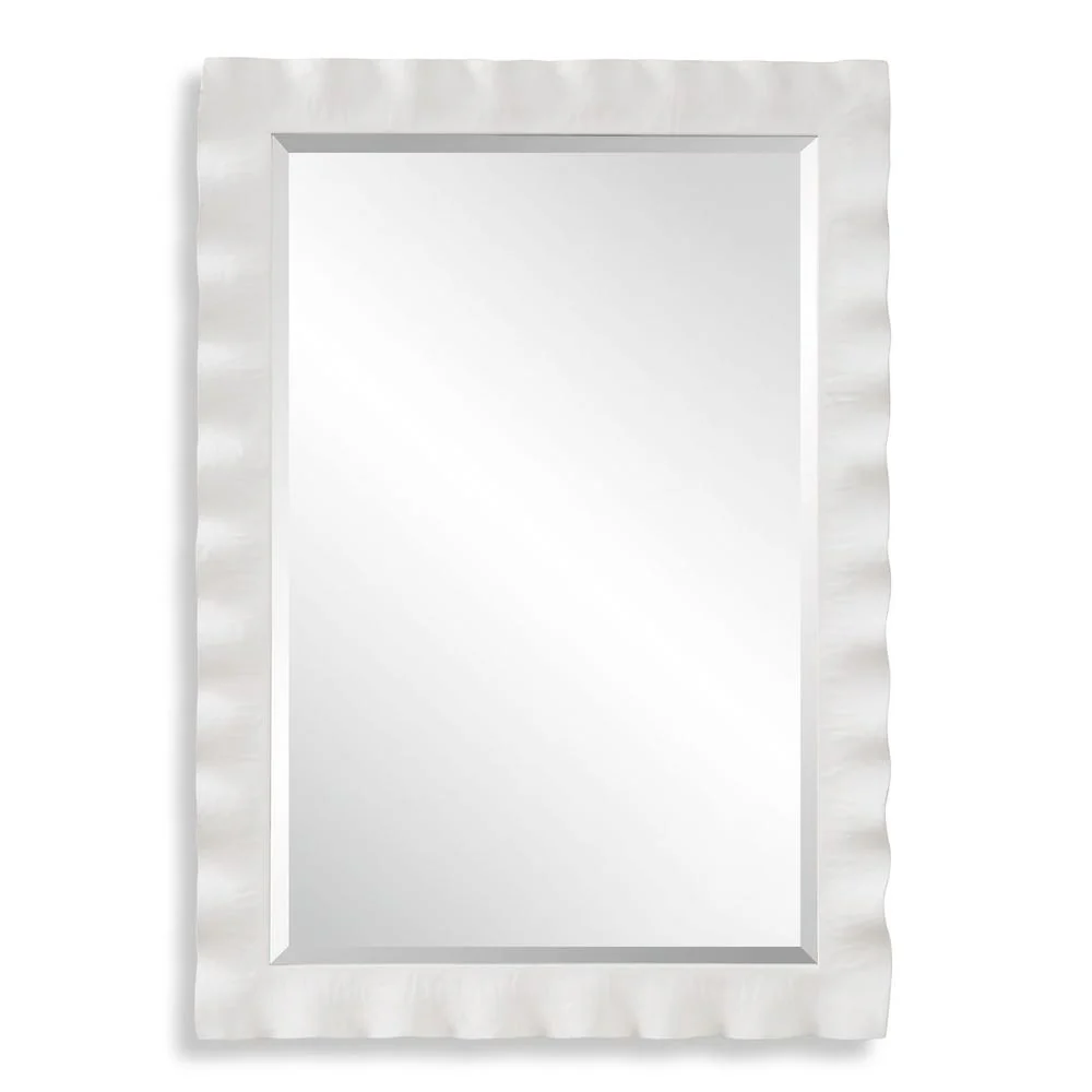 Uttermost Haya Semi-White Glossed Scalloped Mirror - Image 4