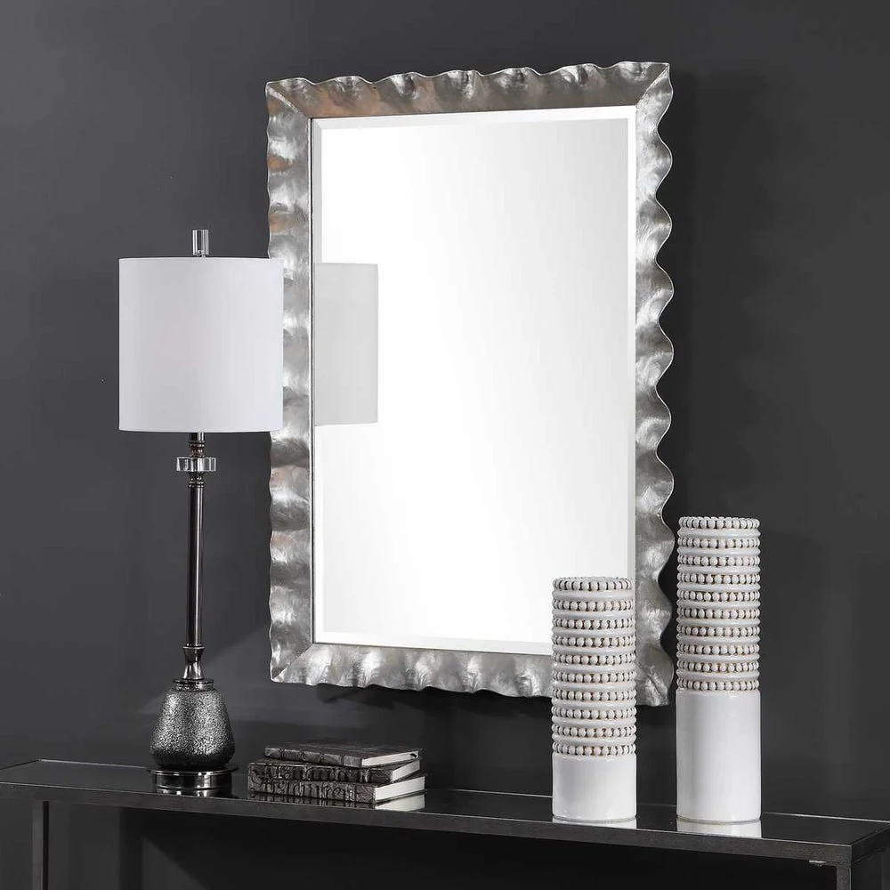Uttermost Haya Silver Leaf Scalloped Edge Mirror - Image 2