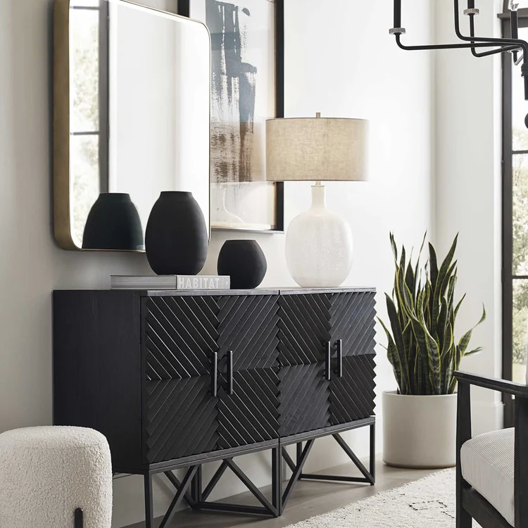 Uttermost Hearth Matte Black Glass Set of 3 Vases - Image 2