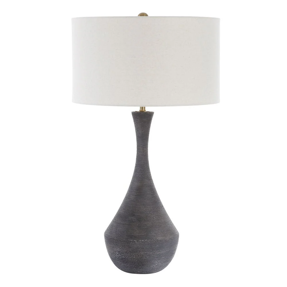Uttermost Helston Rustic Dark Charcoal Glazed Base Table Lamp - Image 3
