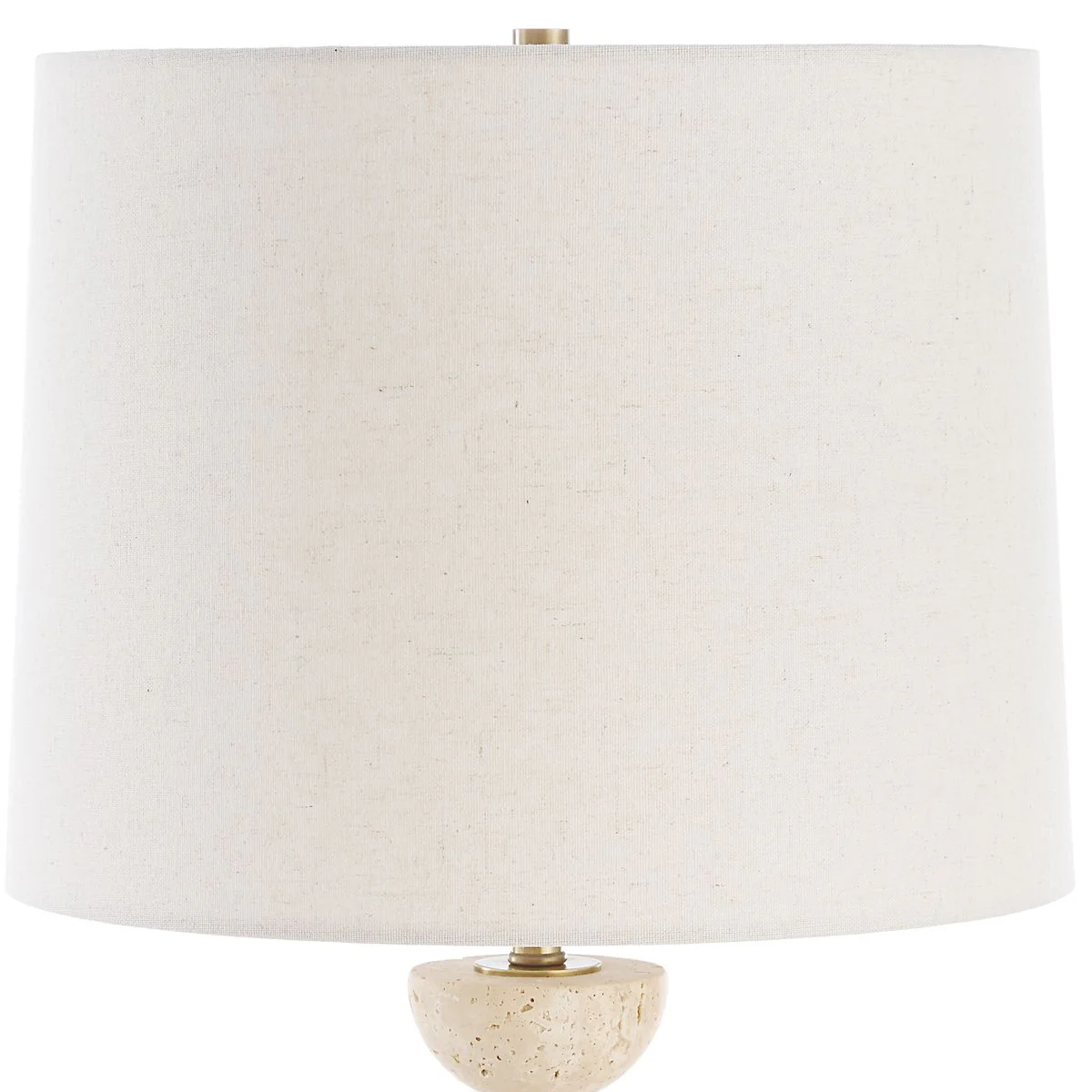 Uttermost Hemisphere Travertine with Brushed Brass Buffet Lamp - Image 6