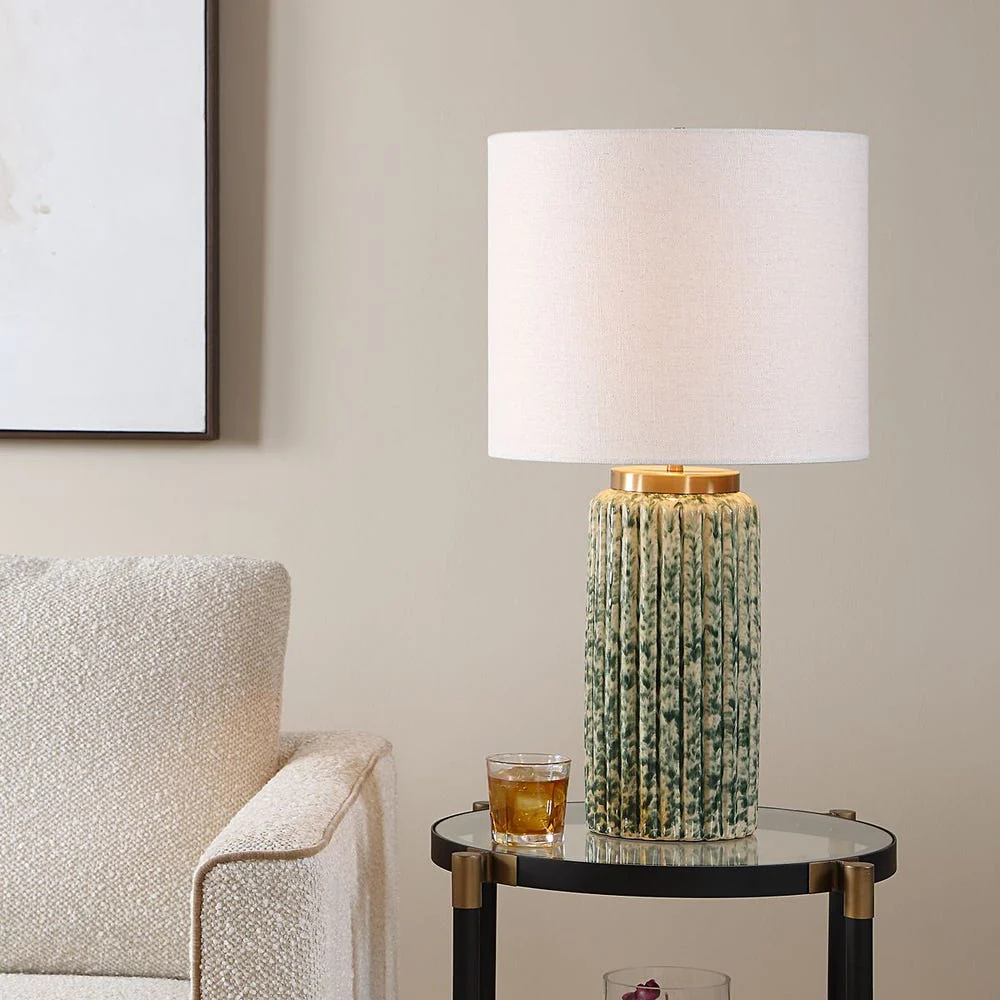 Uttermost Hensley Ivory And Moss Green Table Lamp