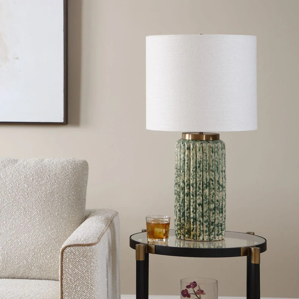 Uttermost Hensley Ivory And Moss Green Table Lamp - Image 2