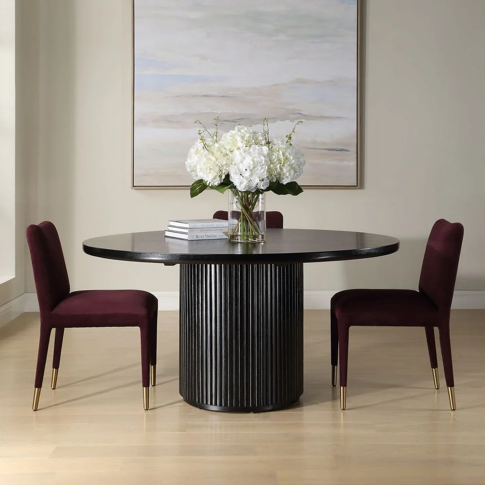 Uttermost Hersch Rich Black Oak Dining Table