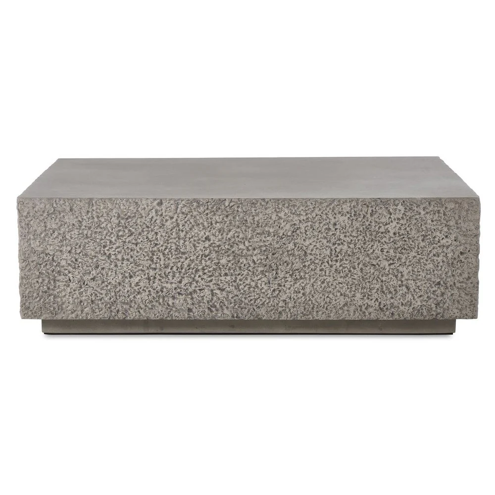 Uttermost Hesston Glass Reinforced Concrete Coffee Table ~ Indoor and Outdoor Use