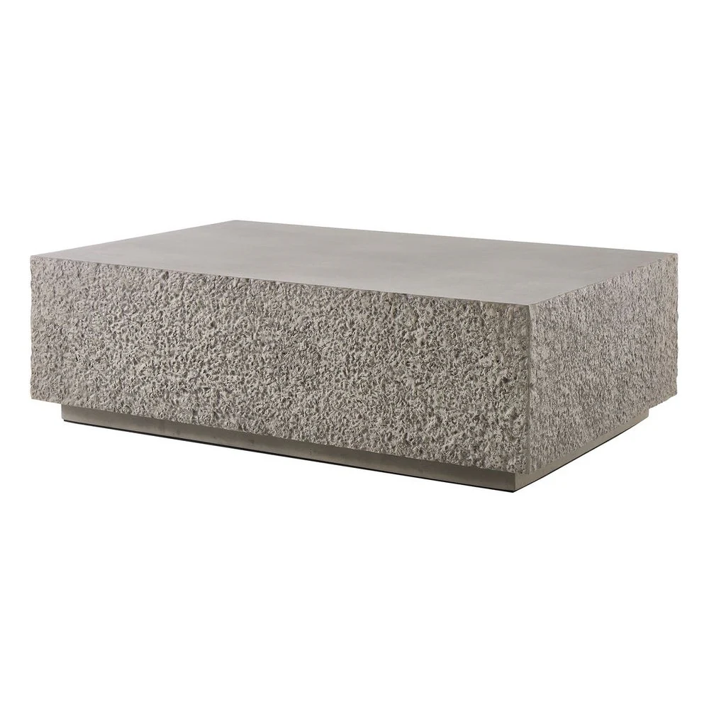 Uttermost Hesston Glass Reinforced Concrete Coffee Table ~ Indoor and Outdoor Use - Image 2