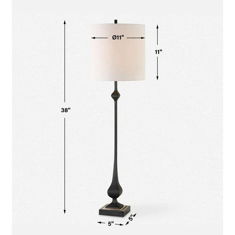 Uttermost Hightower Buffet Lamp With White Linen Shade - Image 8