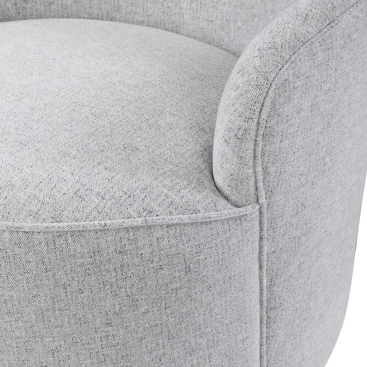 Uttermost Hobart Stone Linen Swivel Chair With Stainless Steel Base - Image 8