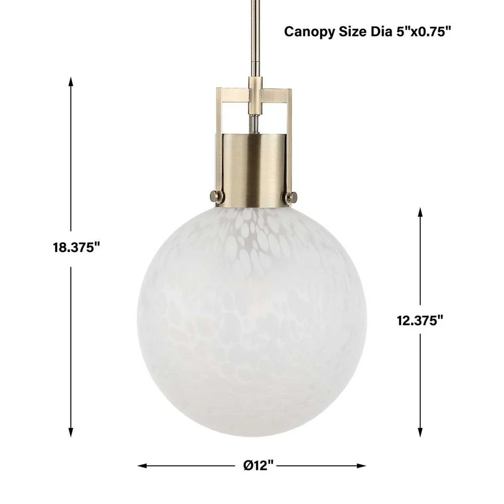 Uttermost Huch White Spotted Glass Globe 1 Light Pendant - Image 11