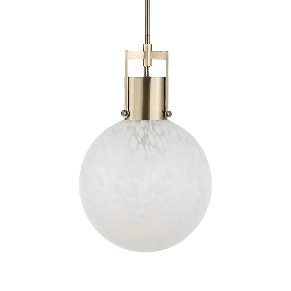 Uttermost Huch White Spotted Glass Globe 1 Light Pendant - Image 3