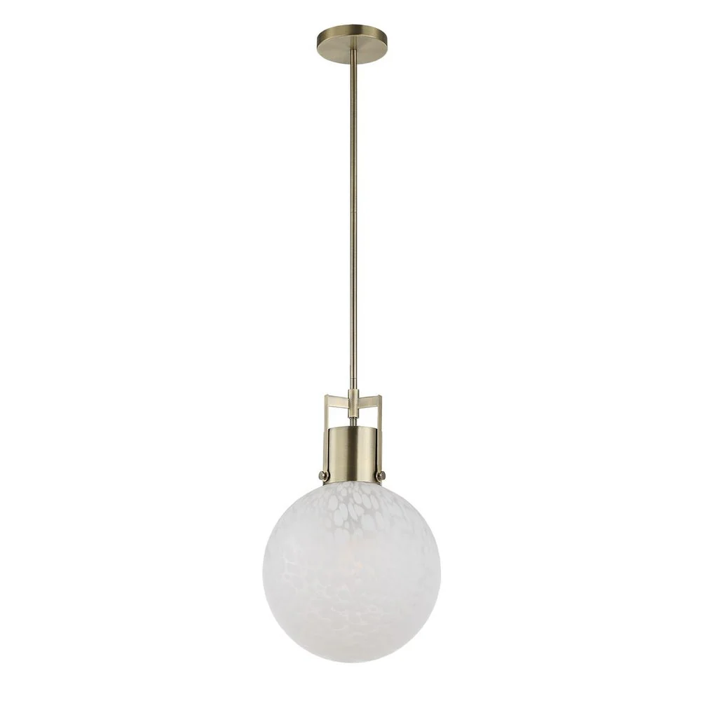 Uttermost Huch White Spotted Glass Globe 1 Light Pendant - Image 7