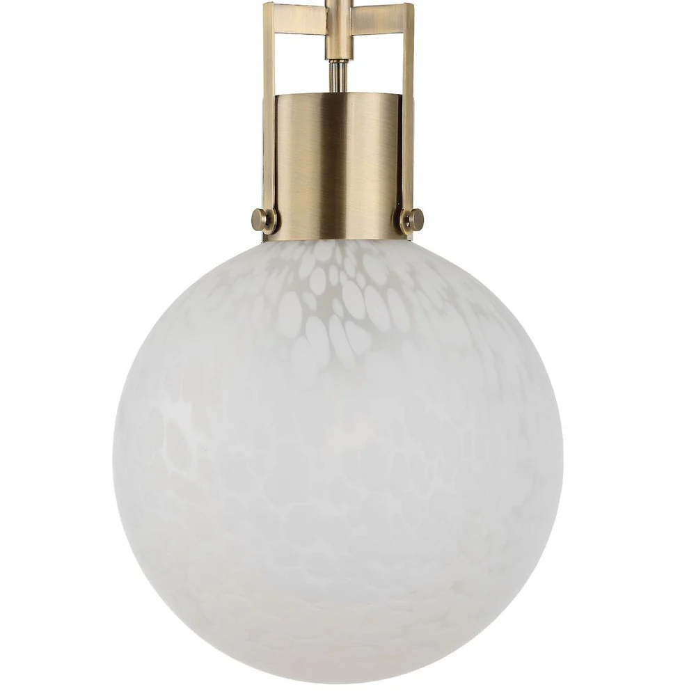 Uttermost Huch White Spotted Glass Globe 1 Light Pendant - Image 9