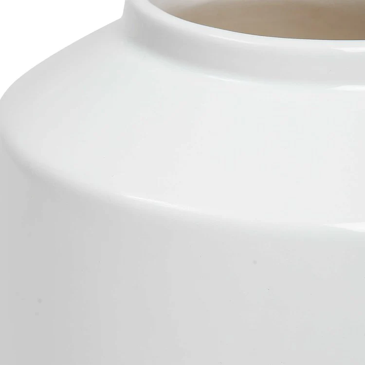 Uttermost Illumina Gloss White Glazed Ceramic Set of 2 Vases - Image 3