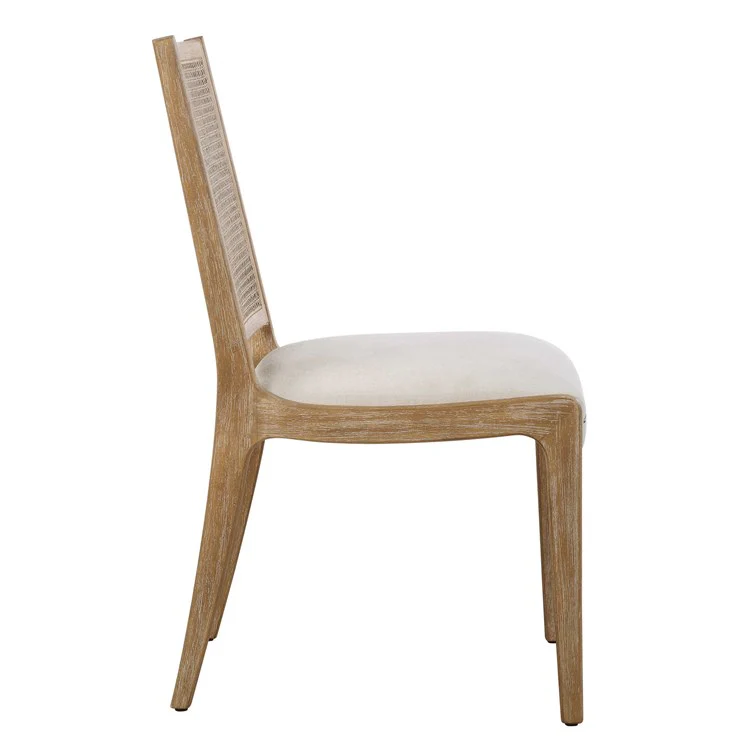 Uttermost Interweave Rattan Cane and Light Oak Ceruse Set of 2 Dining Chairs - Image 5