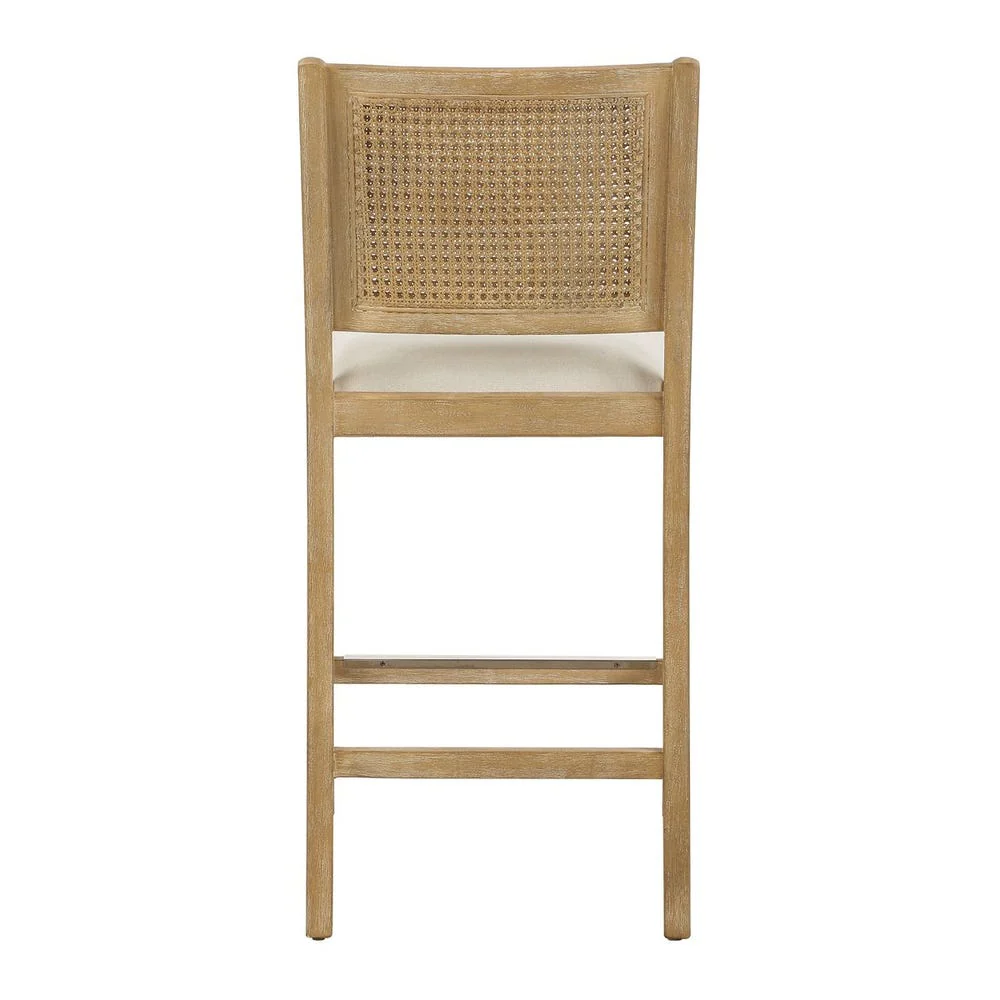 Uttermost Interweave Rattan Cane and Light Oak Ceruse Counter Stool - Image 5