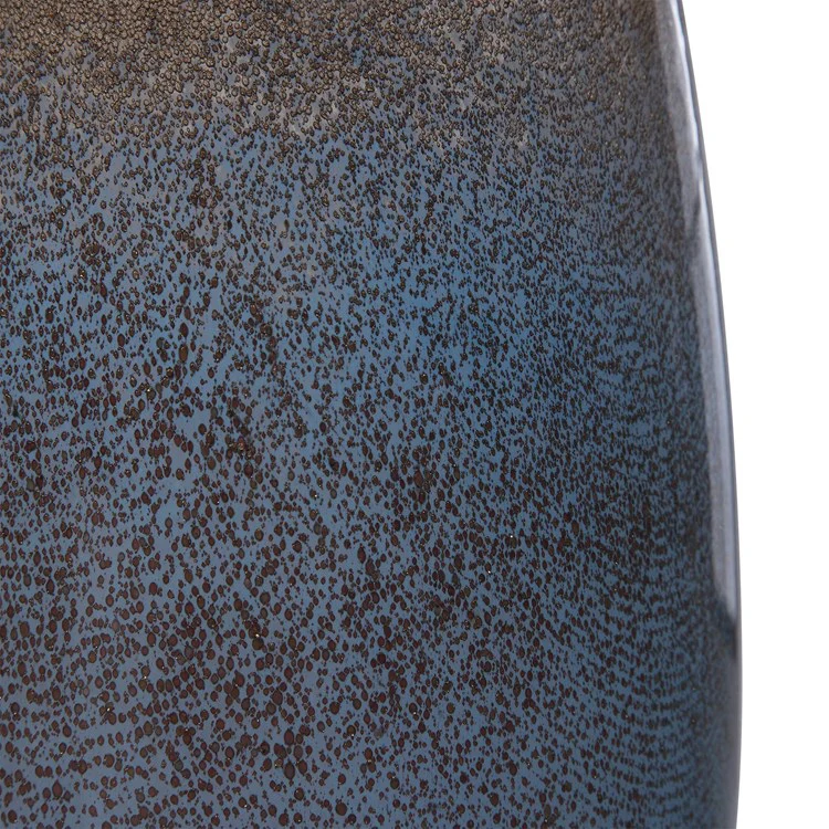 Uttermost Ione Taupe and Blue Ombré Seeded Glass Set of 2 Vases - Image 3