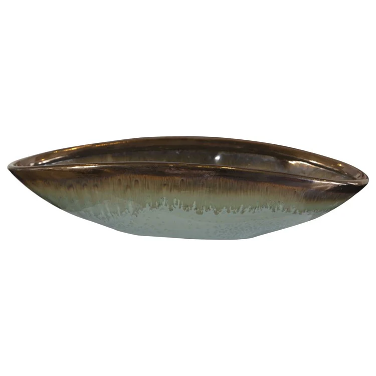 Uttermost Iroquois Green and Aqua Blue Glaze Earthenware Bowl - Image 3