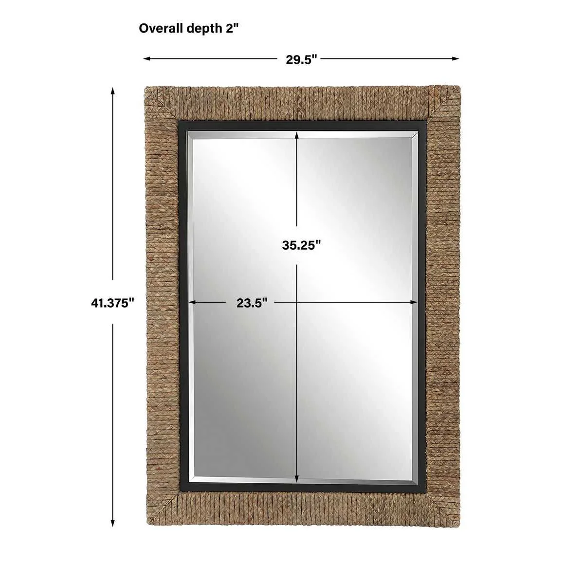 Uttermost Island Natural Braided Straw Mirror - Image 6