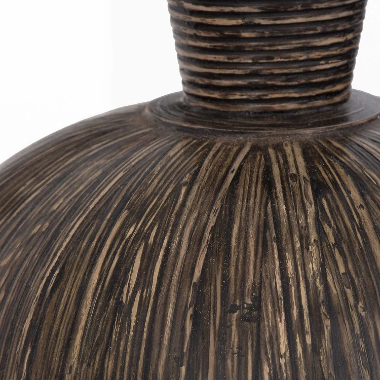 Uttermost Islander Natural Bamboo and Washed Black Terracotta Set of 2 Vases - Image 3