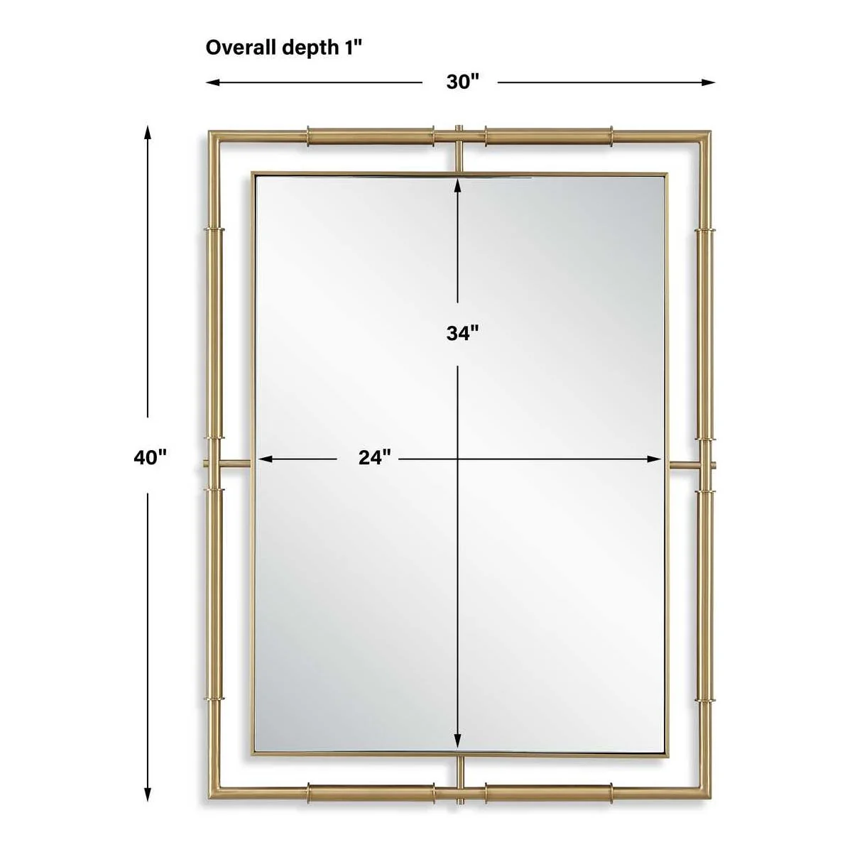 Uttermost It’s All Connected Brass Rectangle Mirror - Image 6