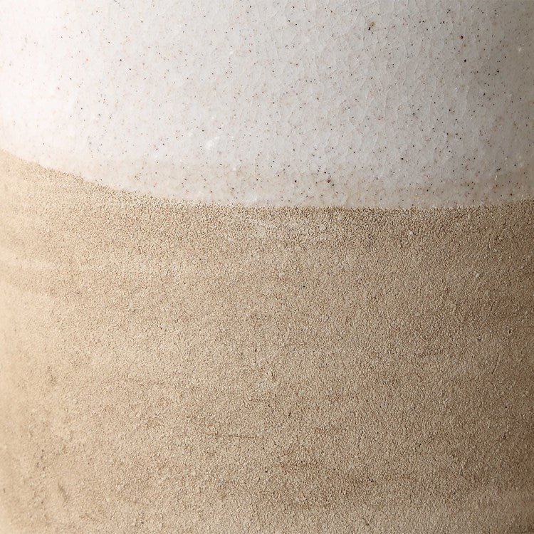 Uttermost Ivory Sands Crackled White Ceramic Set of 2 Vases - Image 3