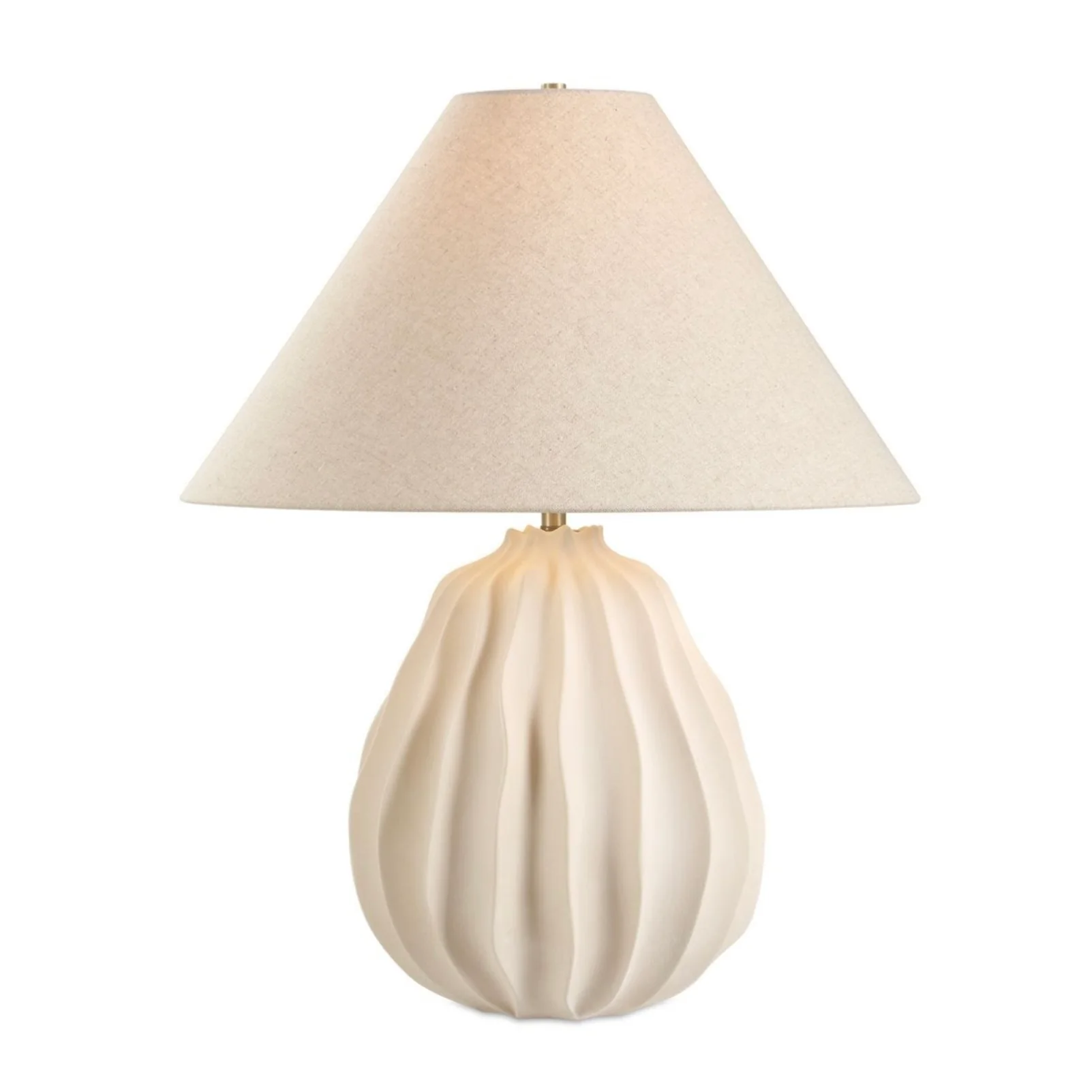 Uttermost Javary Matte Beige Ridged Table Lamp - Image 2