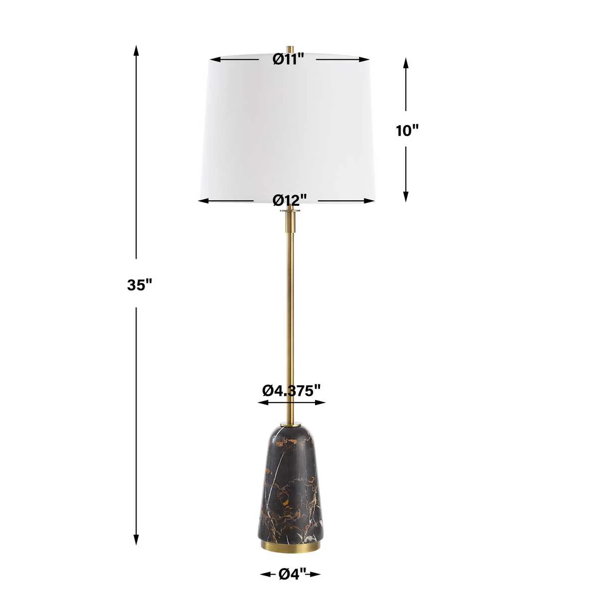 Uttermost Jenson Black Marble Buffet Lamp - Image 7