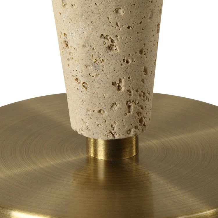 Uttermost Juliet Travertine Table Lamp With White Linen Shade - Image 7