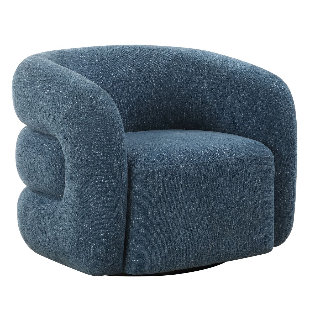Uttermost Junie Blueberry Chenille Barrel Swivel Chair - Image 6