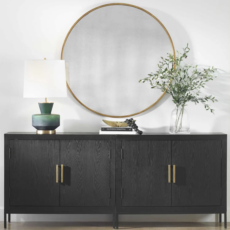 Uttermost Junius Antiqued Gold Leaf Round Mirror