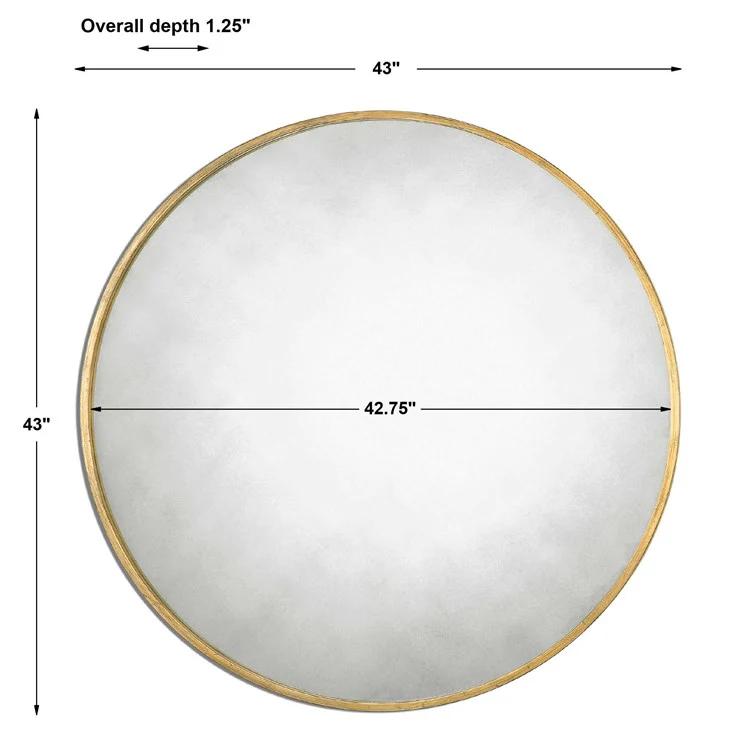 Uttermost Junius Antiqued Gold Leaf Round Mirror - Image 6