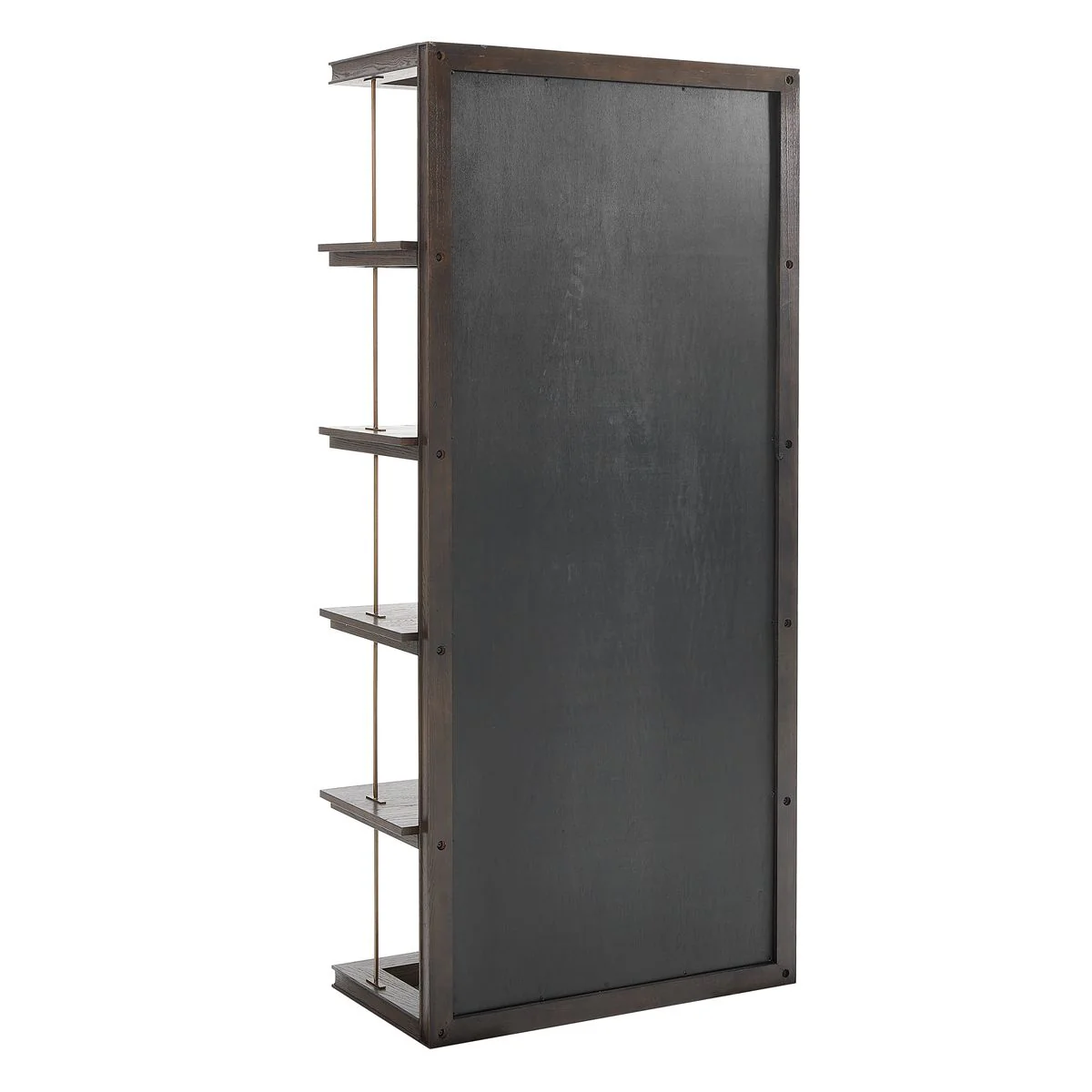 Uttermost Kai Dark Walnut With Gold Iron  Etagere - Image 5