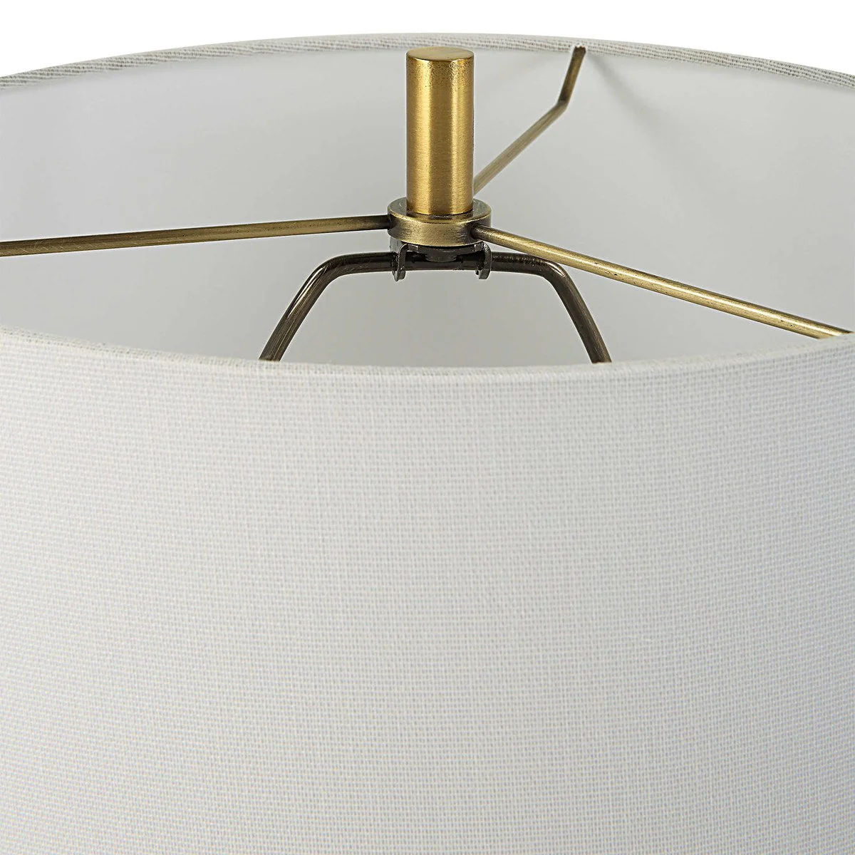 Uttermost Kaimana Aged Blue and Seafoam Green Buffet Lamp With White Linen Shade - Image 7