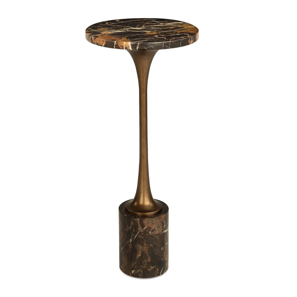 Uttermost Karnes Black Marble Drink Table - Image 2