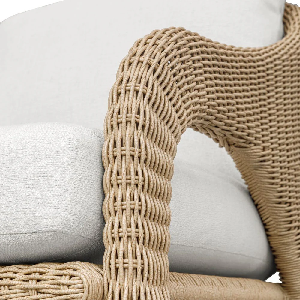 Uttermost Kavali Honey All Weather Outdoor Lounge Chair With Oyster White Plush Cushion - Image 13