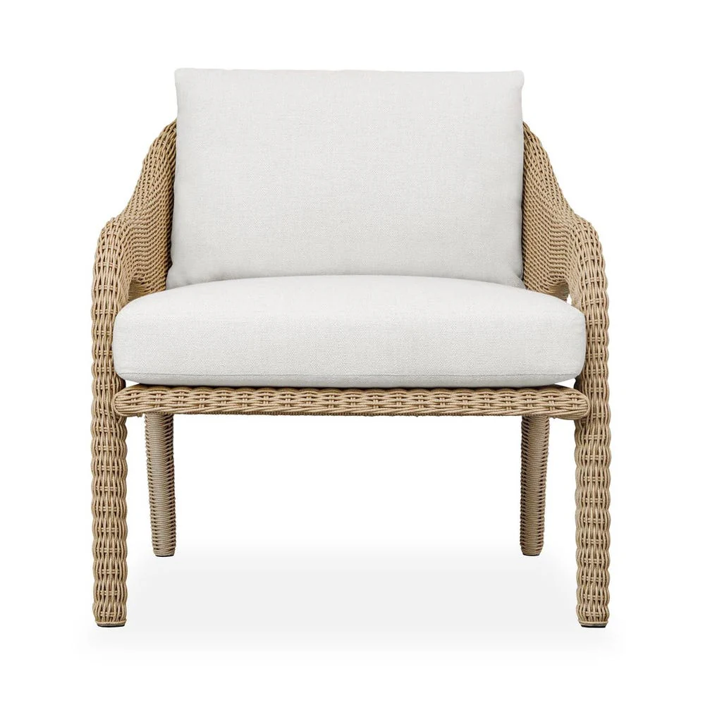 Uttermost Kavali Honey All Weather Outdoor Lounge Chair With Oyster White Plush Cushion - Image 4