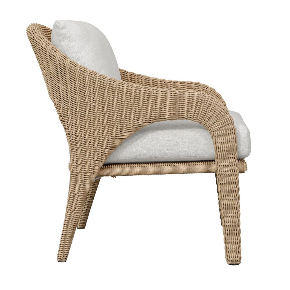 Uttermost Kavali Honey All Weather Outdoor Lounge Chair With Oyster White Plush Cushion - Image 6