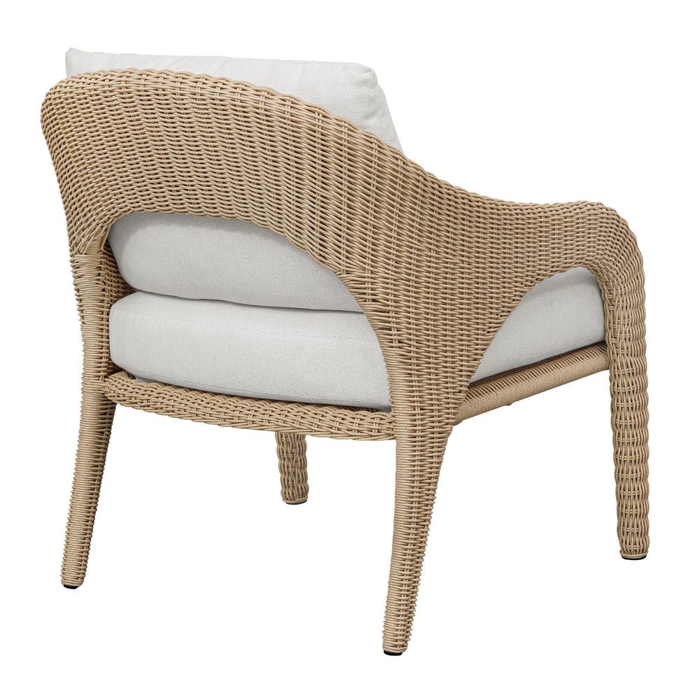 Uttermost Kavali Honey All Weather Outdoor Lounge Chair With Oyster White Plush Cushion - Image 8