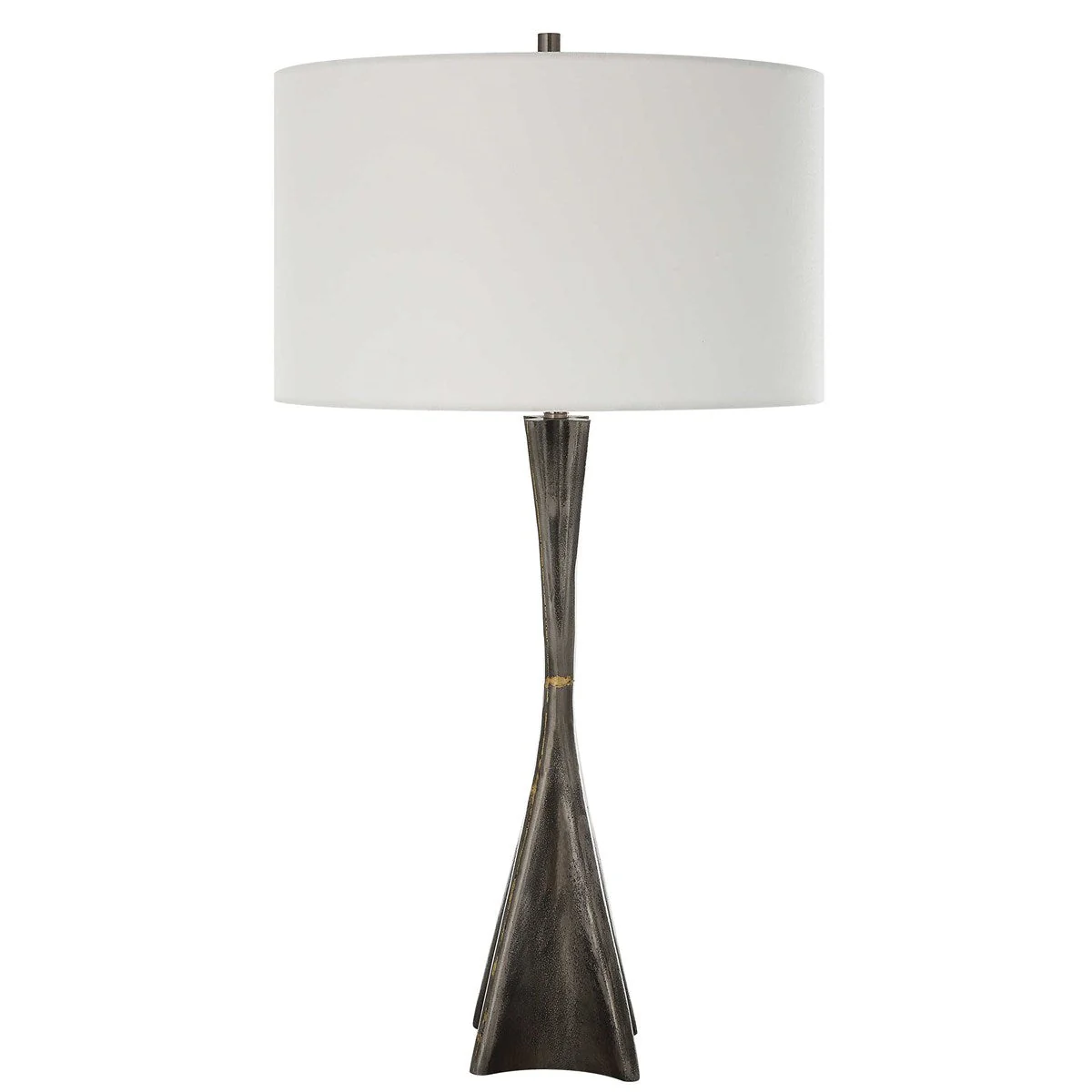 Uttermost Keiron Cast Iron Table Lamp With White Linen Shade - Image 4