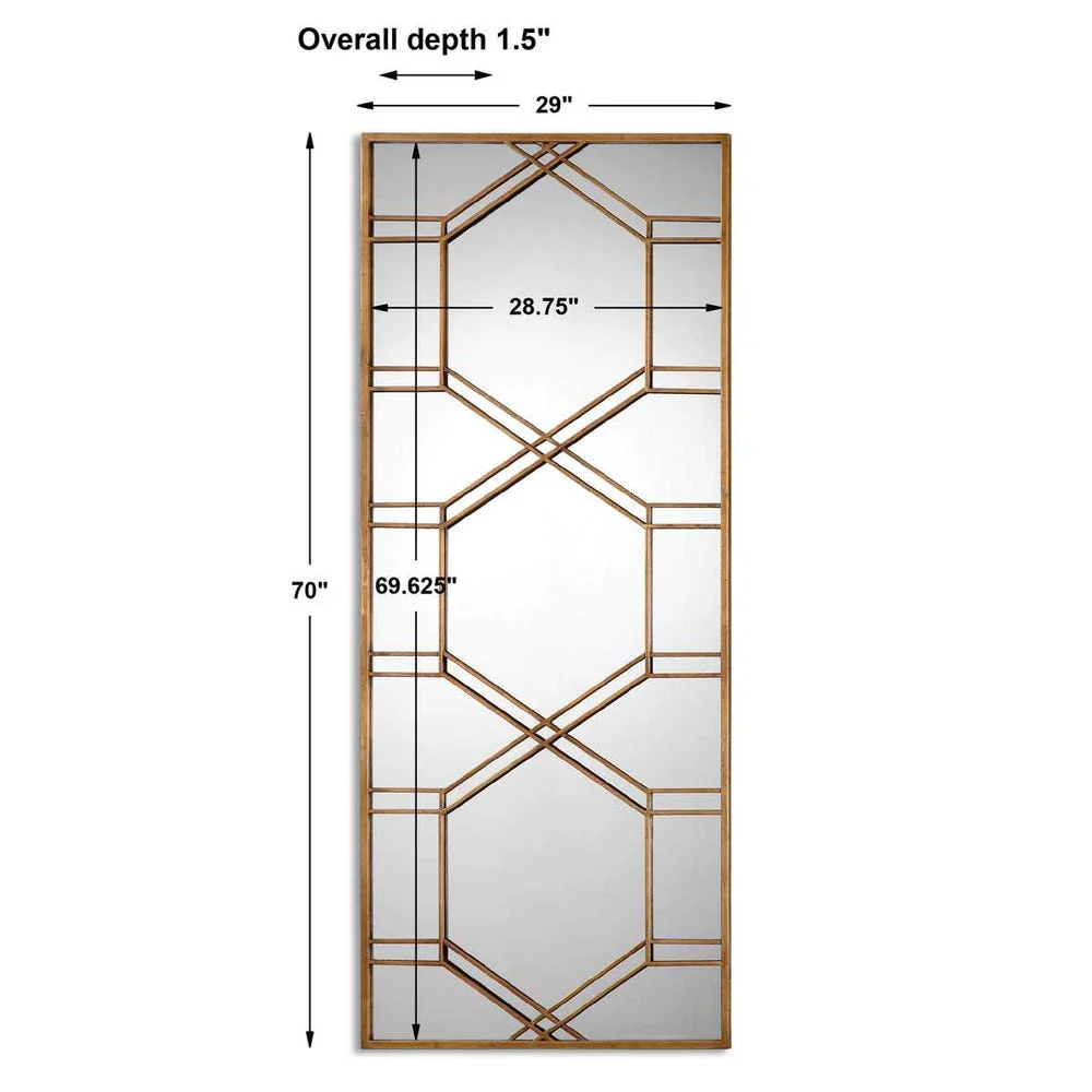 Uttermost Kennis Decorative Gold Leaf Tall Mirror - Image 3