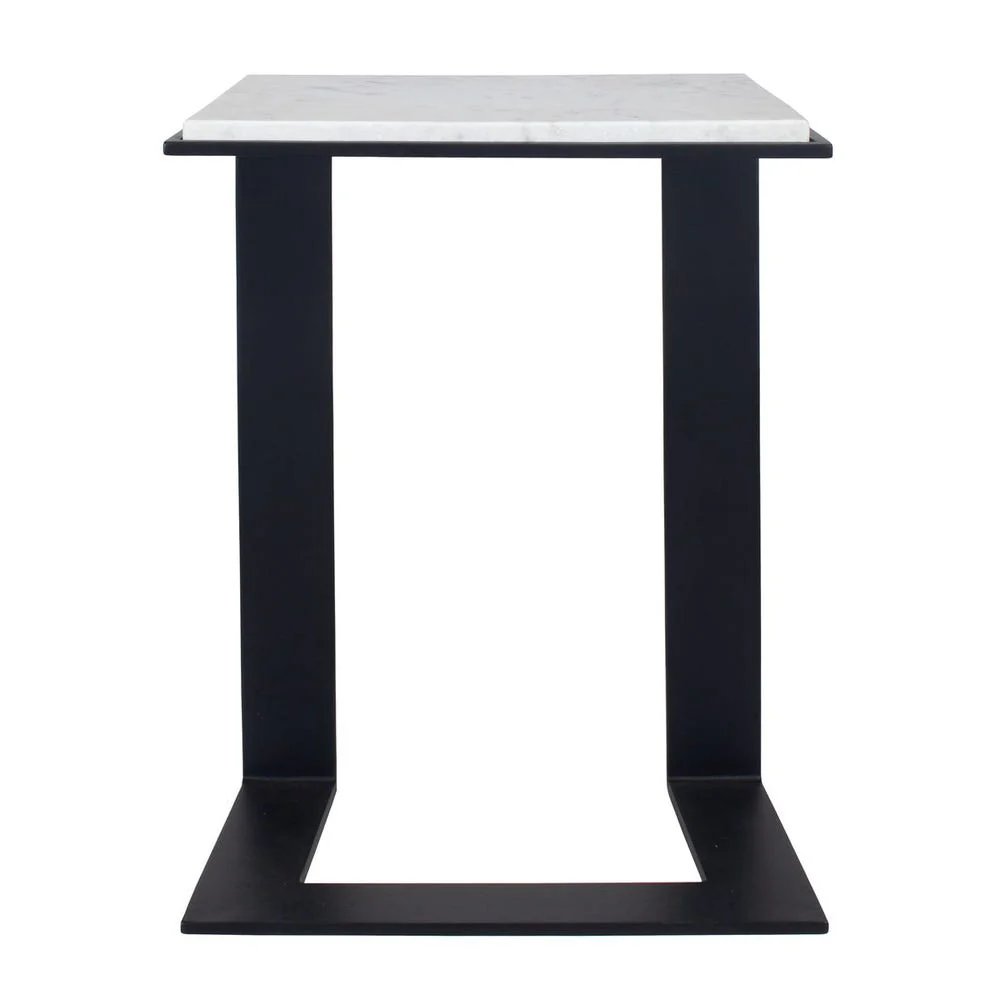 Uttermost Kenora White Marble And Black Accent Table - Image 4