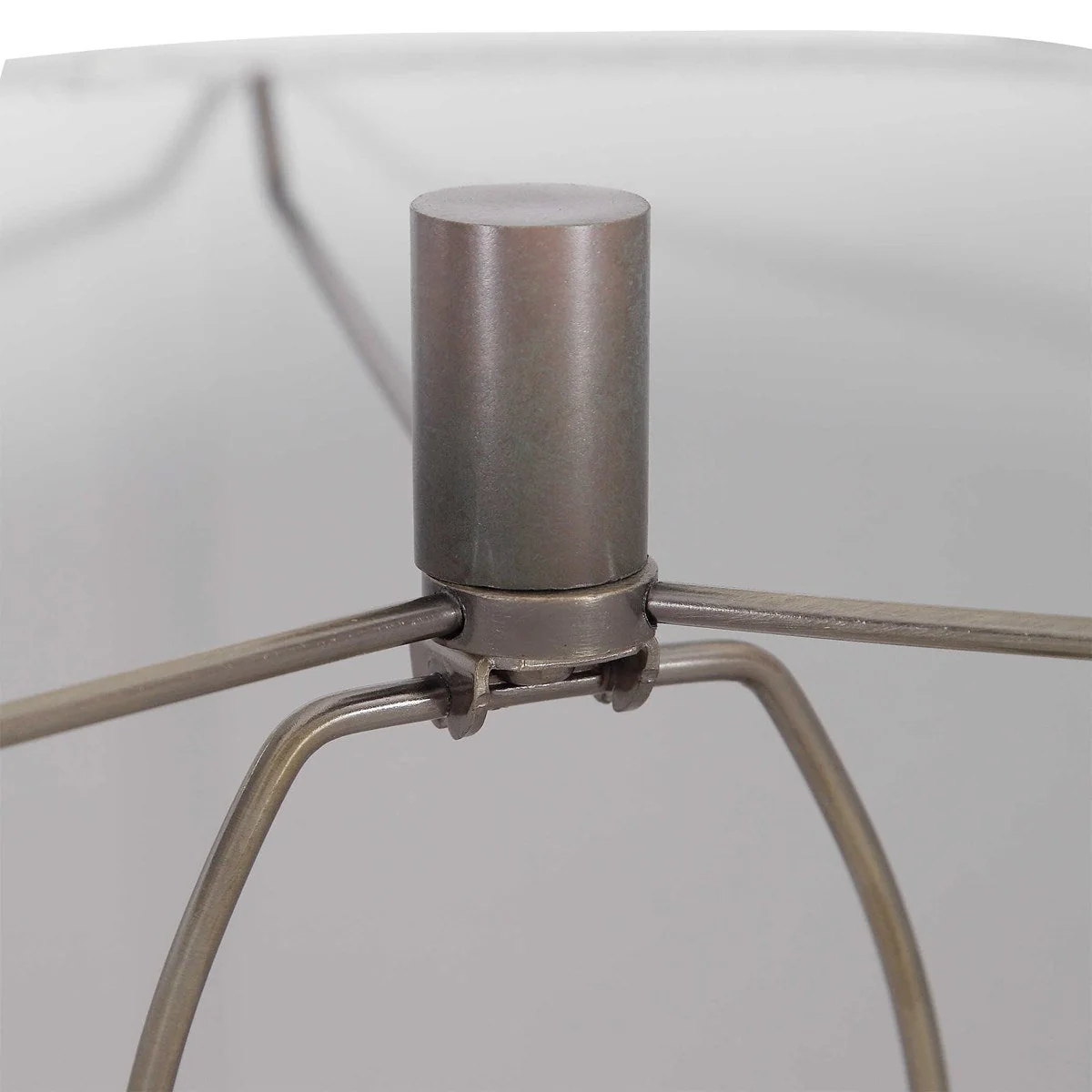 Uttermost Khalio Aged Gunmetal Fluted Table Lamp With White Linen Shade - Image 7