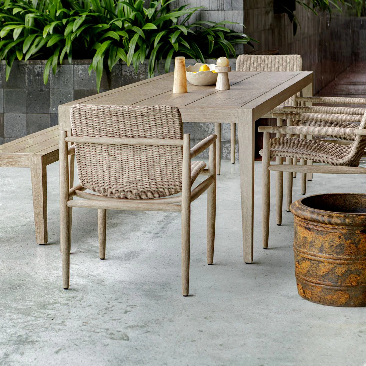 Uttermost Kirkham Contemporary Farmhouse Dining Table ~ Indoor And Outdoor Use