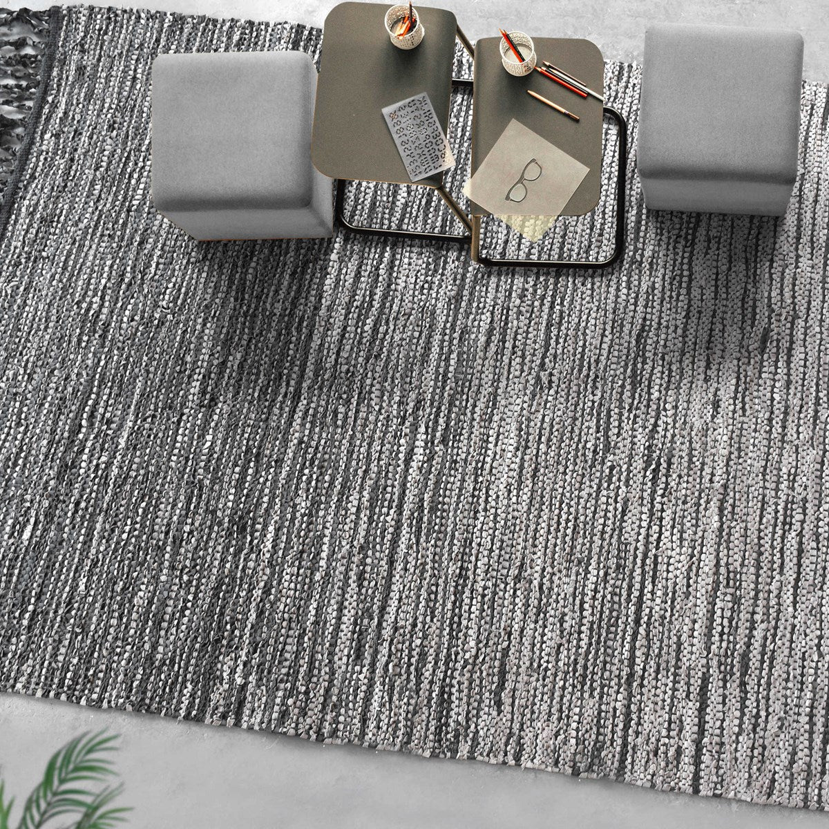 Uttermost Kirvin Hand Woven Taupe and Rustic Charcoal Rug ~ 6' x 9' - Image 3