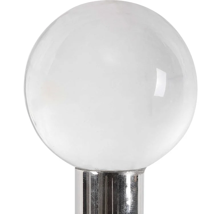 Uttermost Klara Glossy White Ceramic Modern Set of 2 Decorative Bottles With Crystal Finials - Image 5