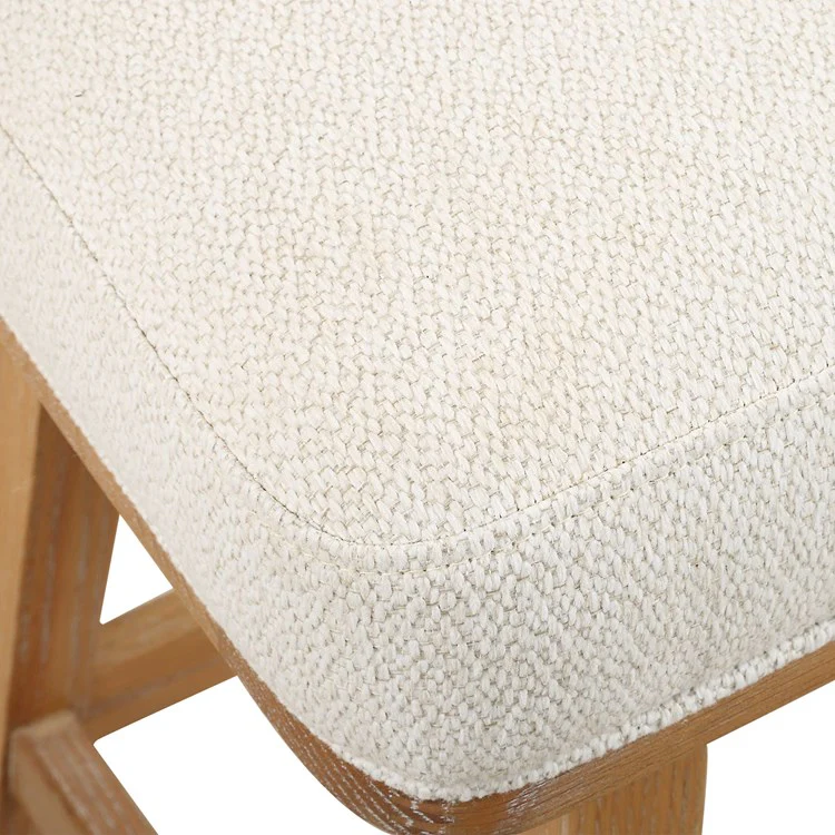 Uttermost Klismos White Textured Cushioned Swivel Seat Counter Stool - Image 7
