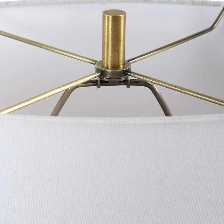 Uttermost Kure Matte Black Iron Table Lamp With White Linen Shade - Image 7